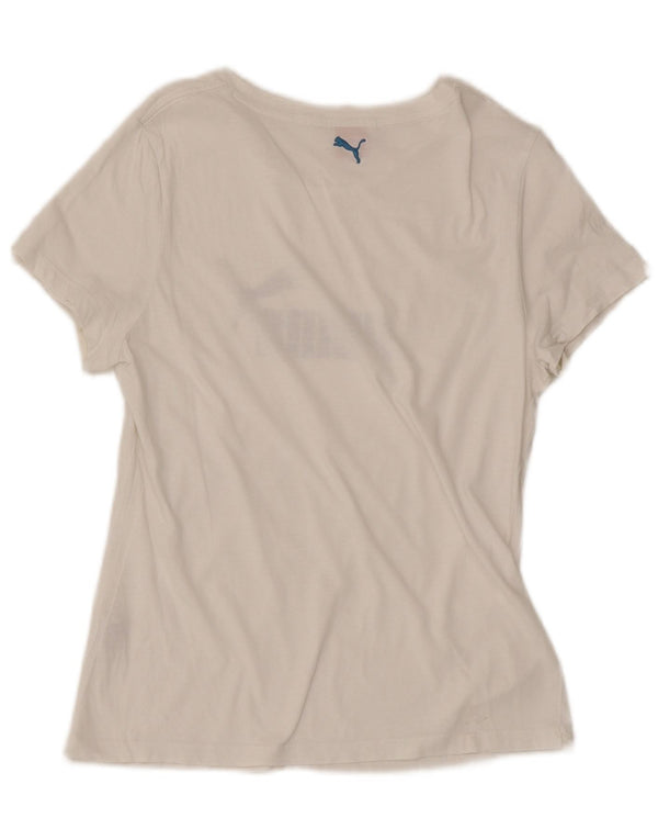 Puma Womens Graphic T-Shirt Top UK 14 Large White