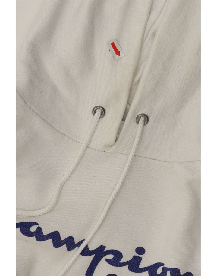 CHAMPION Mens Graphic Hoodie Jumper XS White Vintage Champion and Second-Hand Champion from Messina Hembry 