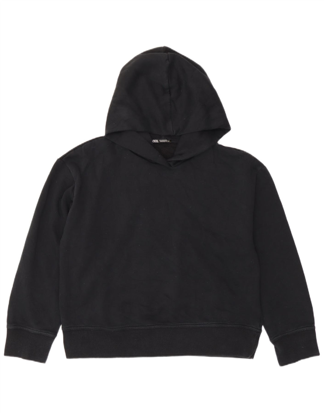 Zara Pull à capuche surdimensionné pour femme UK 14 en coton noir moyen
