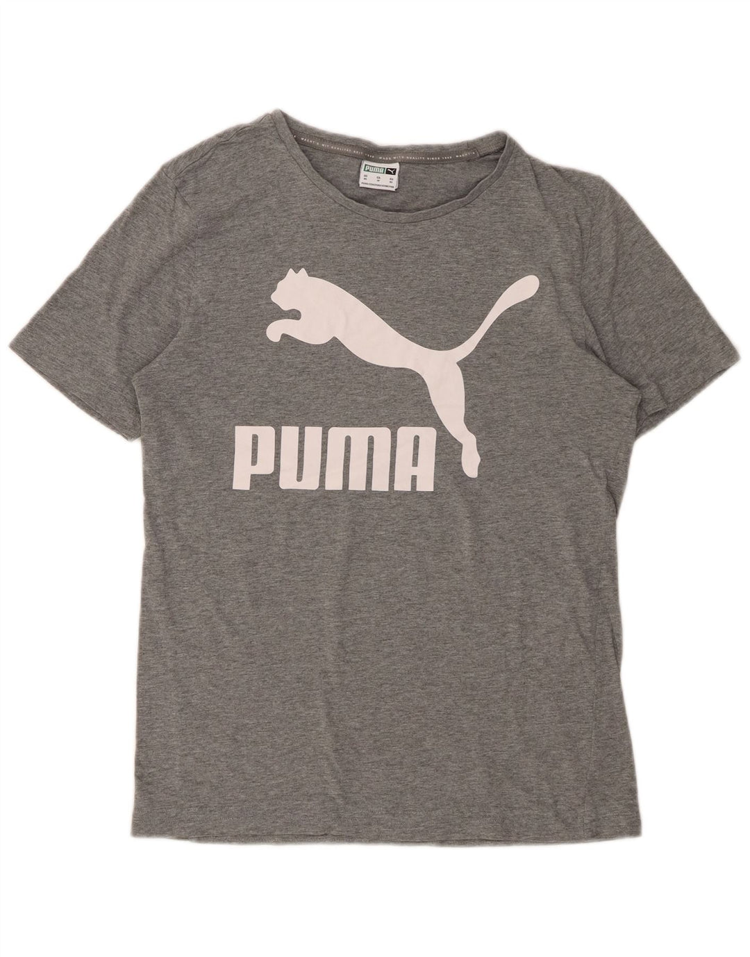 PUMA T-Shirt Graphique Top XS Homme Gris Chiné