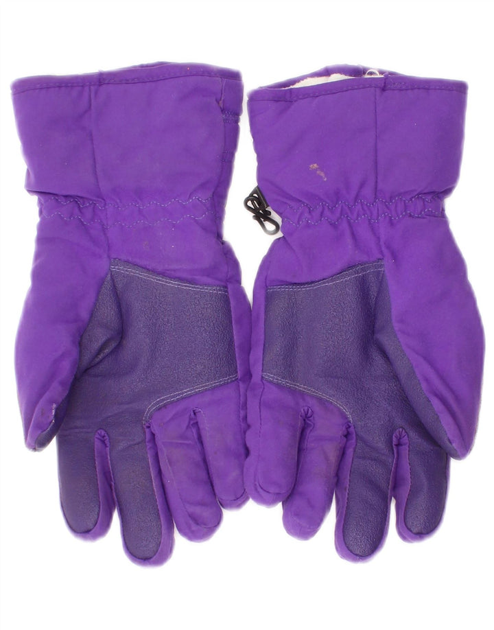 vintage Womens Graphic Ski Gants Grand Violet