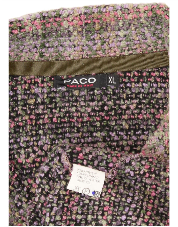 Paco Veste Blazer 5 Boutons Femme UK 18 XL Acrylique à Carreaux Multicolore