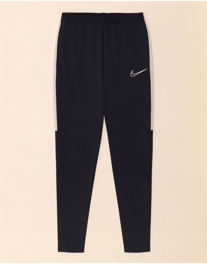 Nike Pantalon de survêtement Dri Fit pour homme Taille S Bleu marine Colorblock Polyester