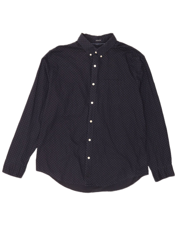 American Eagle Chemise Homme XL Bleu Marine Tacheté Coton