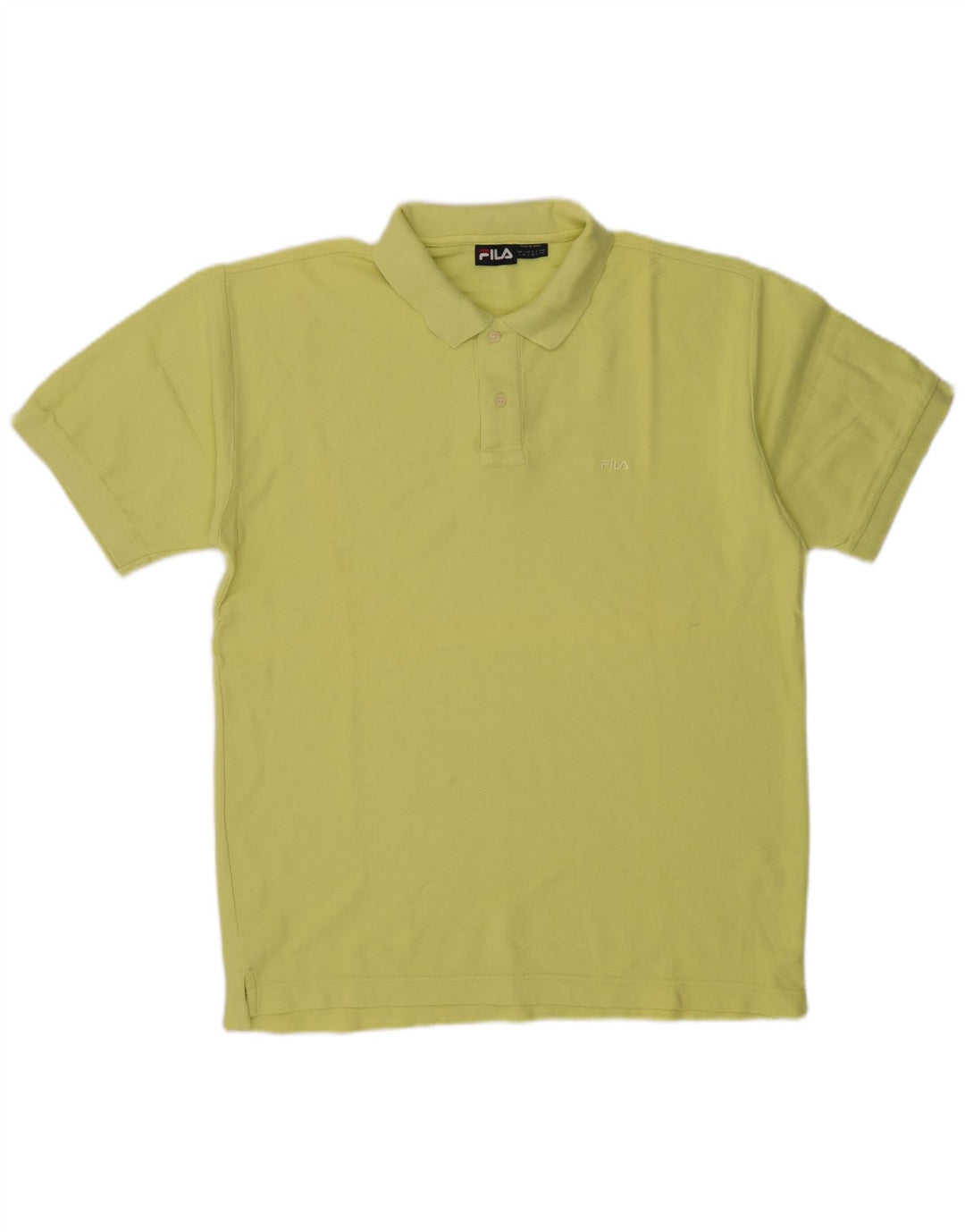 Fila Polo Homme Large Jaune Coton