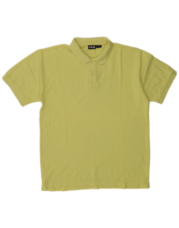 Fila Polo Homme Large Jaune Coton