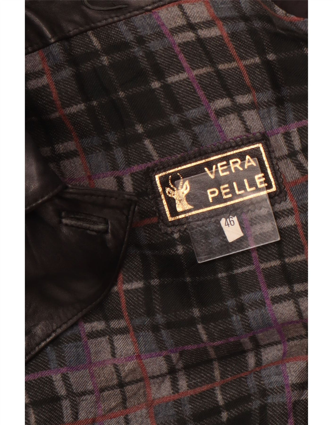 manteau en cuir surdimensionné femme vintage IT 56 Grand cuir noir