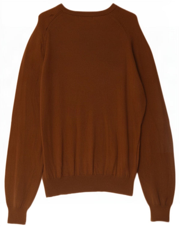 Marks & Spencer Pull col V pour homme en cachemire marron moyen