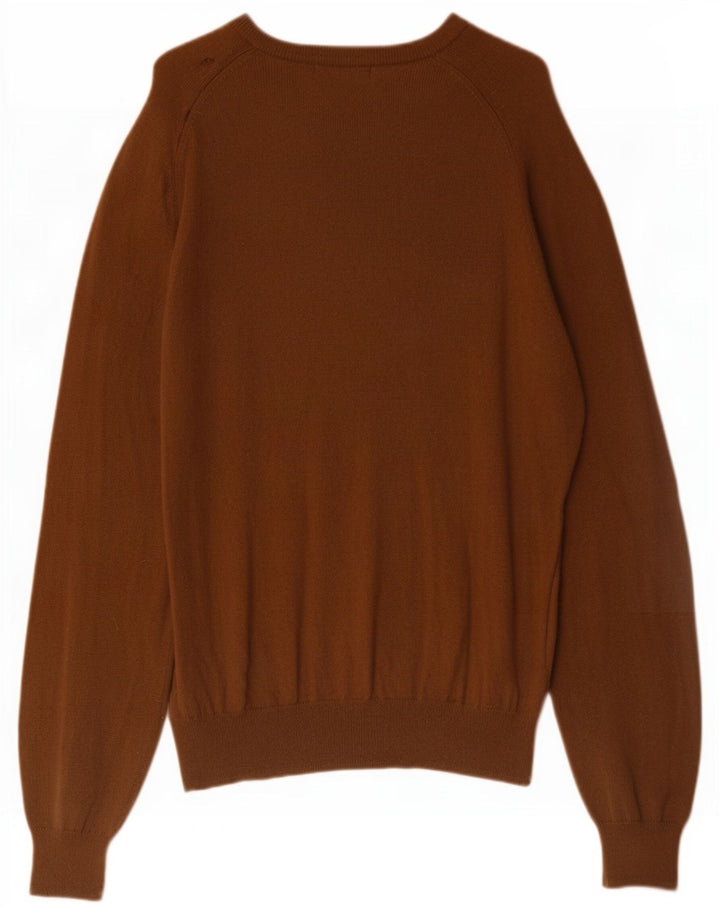 Marks & Spencer Pull col V pour homme en cachemire marron moyen