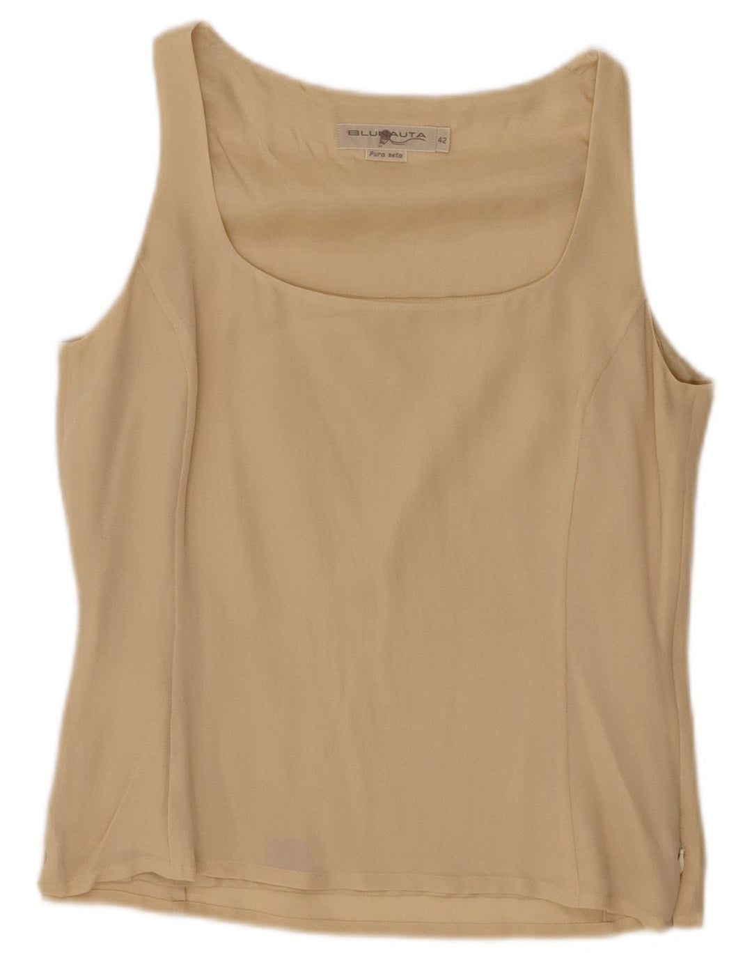 Blunauta Femme Chemisier Sans Manches Top IT 42 Soie Beige Moyen