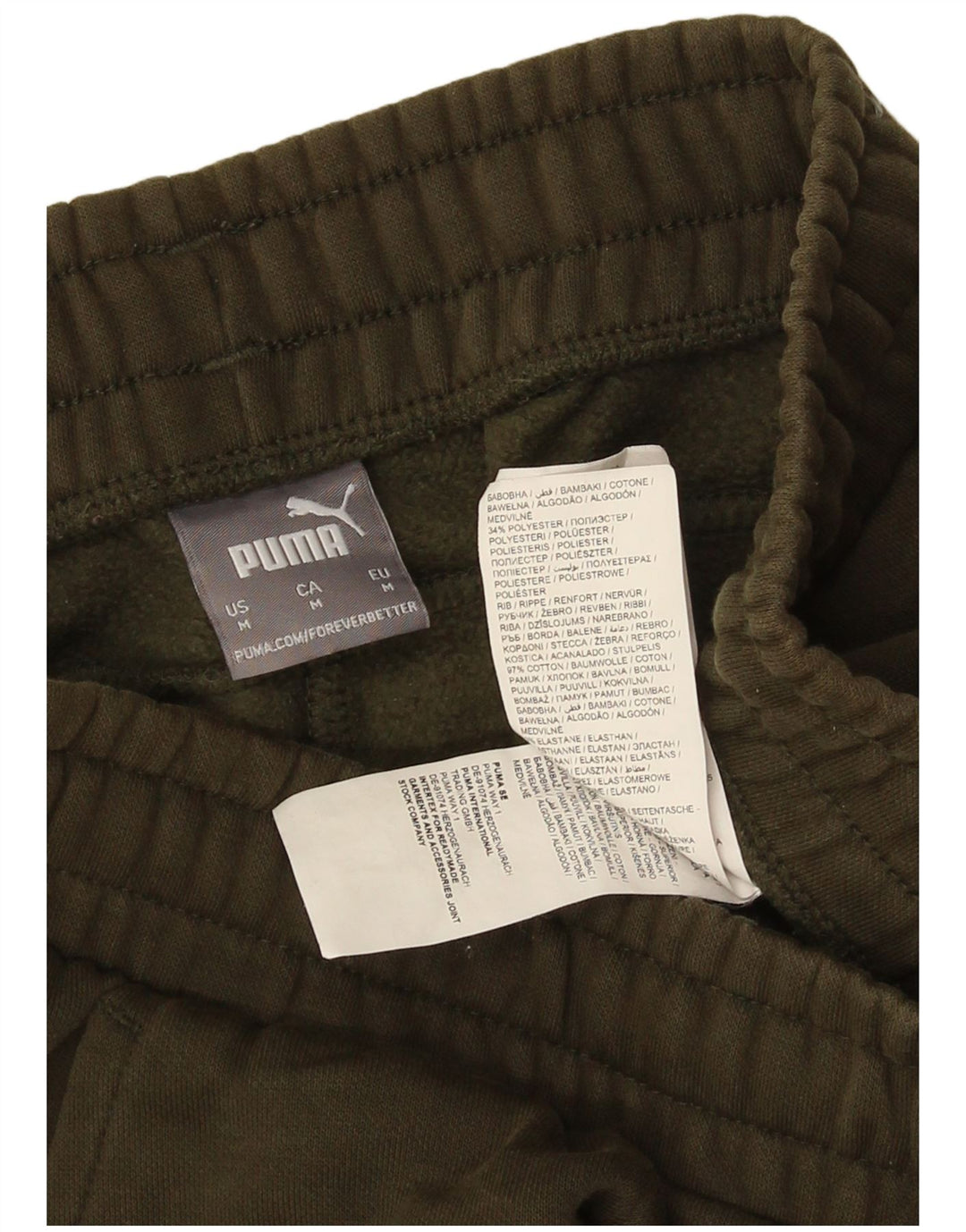 Puma Pantalon de Survêtement Joggers Homme Vert Moyen Coton