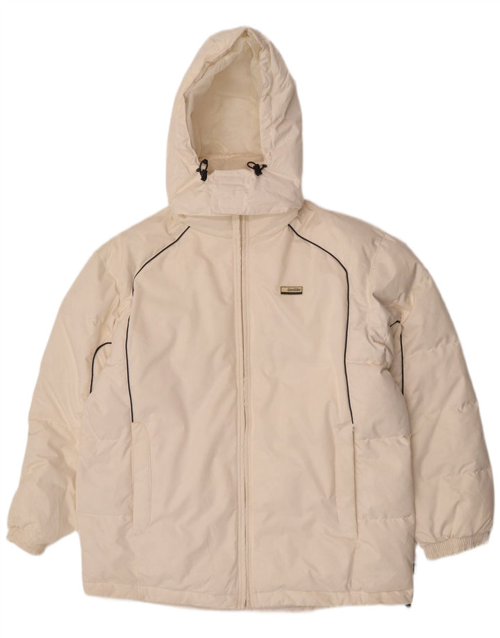 Lotto Veste matelassée à capuche pour homme UK 42 XL Blanc cassé Polyester