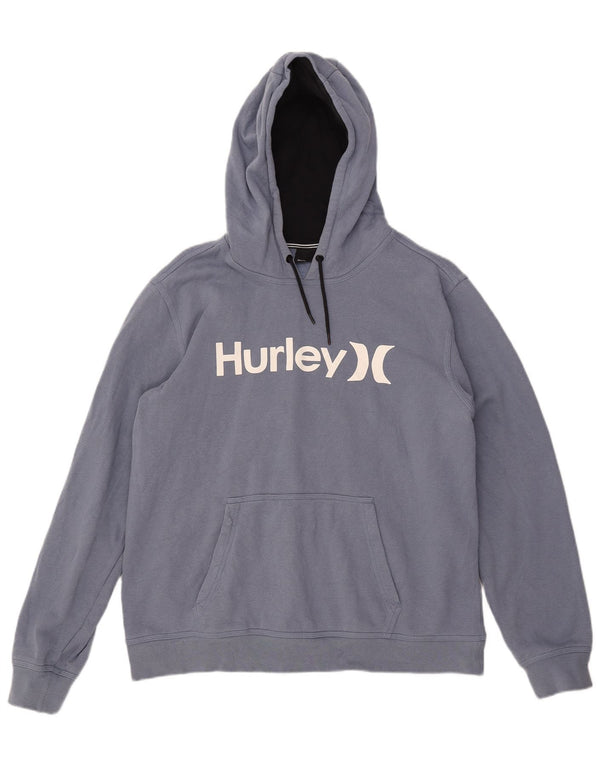 Hurley Pull à capuche surdimensionné graphique pour femme UK 16 Large Violet Coton