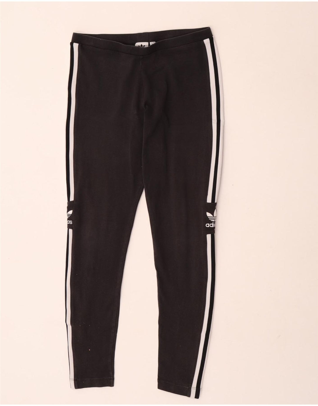 Adidas Leggings graphiques pour femmes UK 14 coton noir moyen