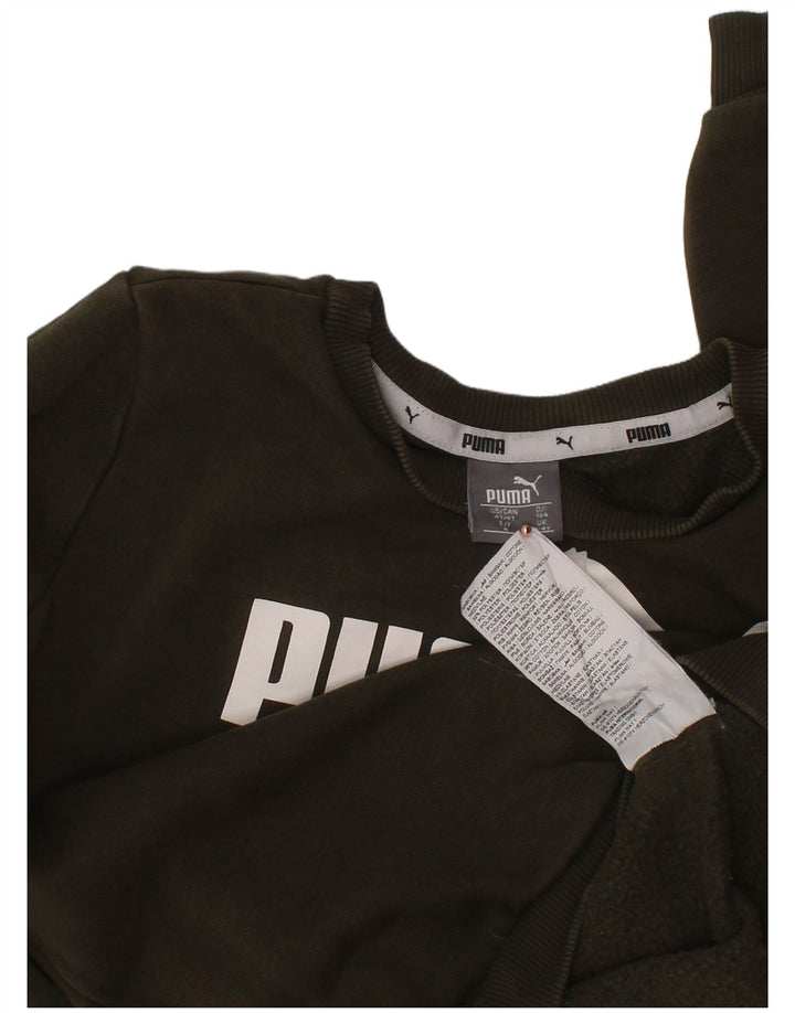 PUMA Sweat-shirt graphique pour garçon 3-4 ans Kaki Coton