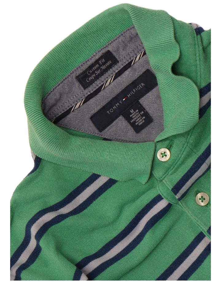 Tommy Hilfiger Polo sur mesure pour homme à rayures vertes moyennes