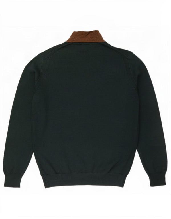 Massimo Dutti Pull col zippé pour homme Grand coton vert