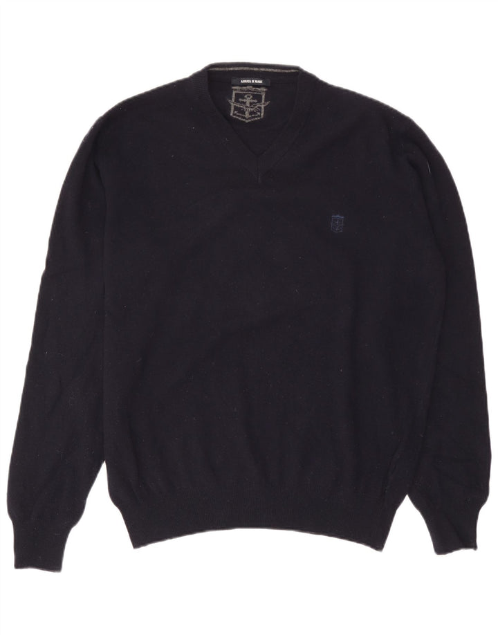 Armata Di Mare Pull col V pour homme en laine bleu marine Taille L
