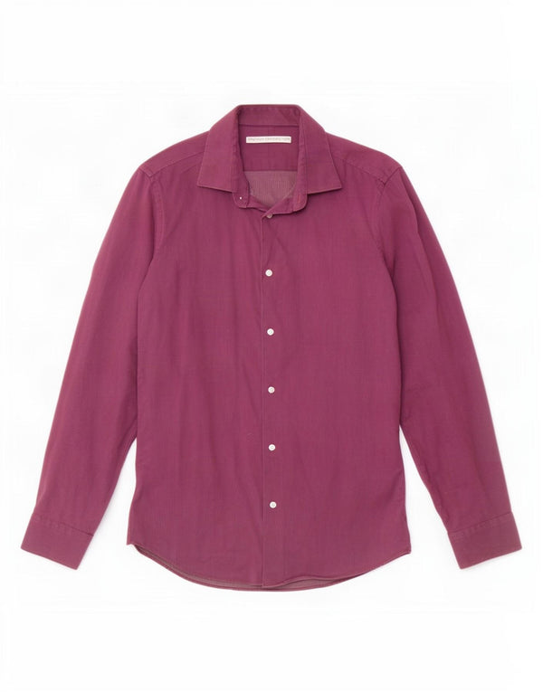 French Connection Chemise homme taille 15 coton tacheté violet moyen