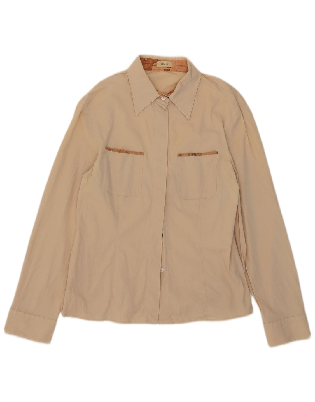 ALVIERO MARTINI Chemise Femme UK 16 Grand Coton Beige
