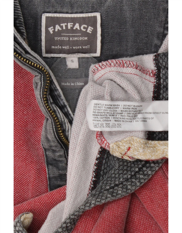 Fat Face Sweat-shirt à col zippé pour homme en coton rouge Taille S