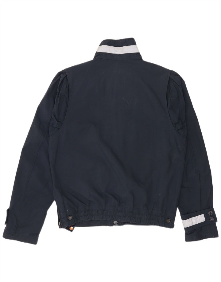 Blauer Veste Bomber Homme UK 36 Petit Bleu Marine Colourblock