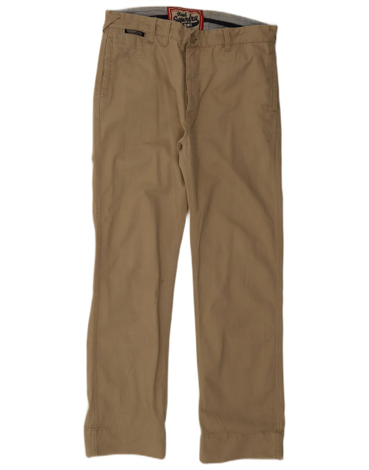 Superdry Pantalon Chino Droit Homme W34 L32 Beige