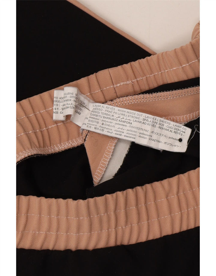 Zara Pantalon de survêtement court pour femme UK 12 Medium Noir Colourblock