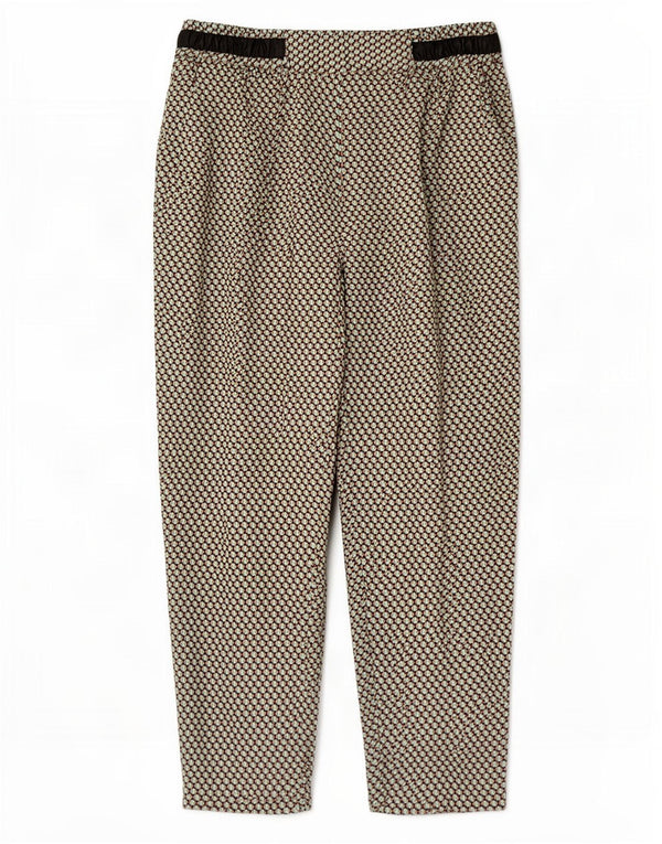 Zara Pantalon court taille haute pour femme XL W32 L27 Vert géométrique