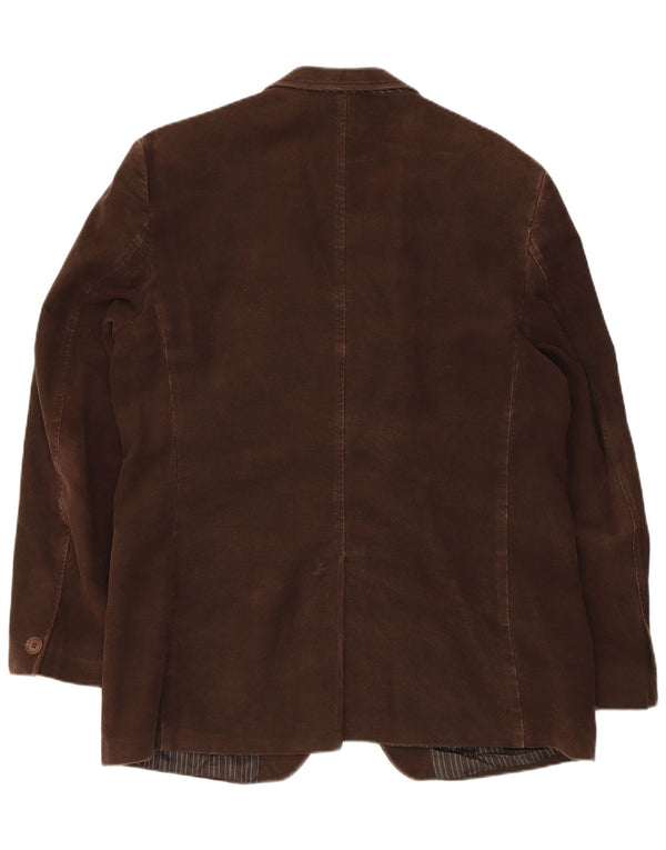 Gibson Veste blazer à 2 boutons pour homme UK 42 XL Marron Coton