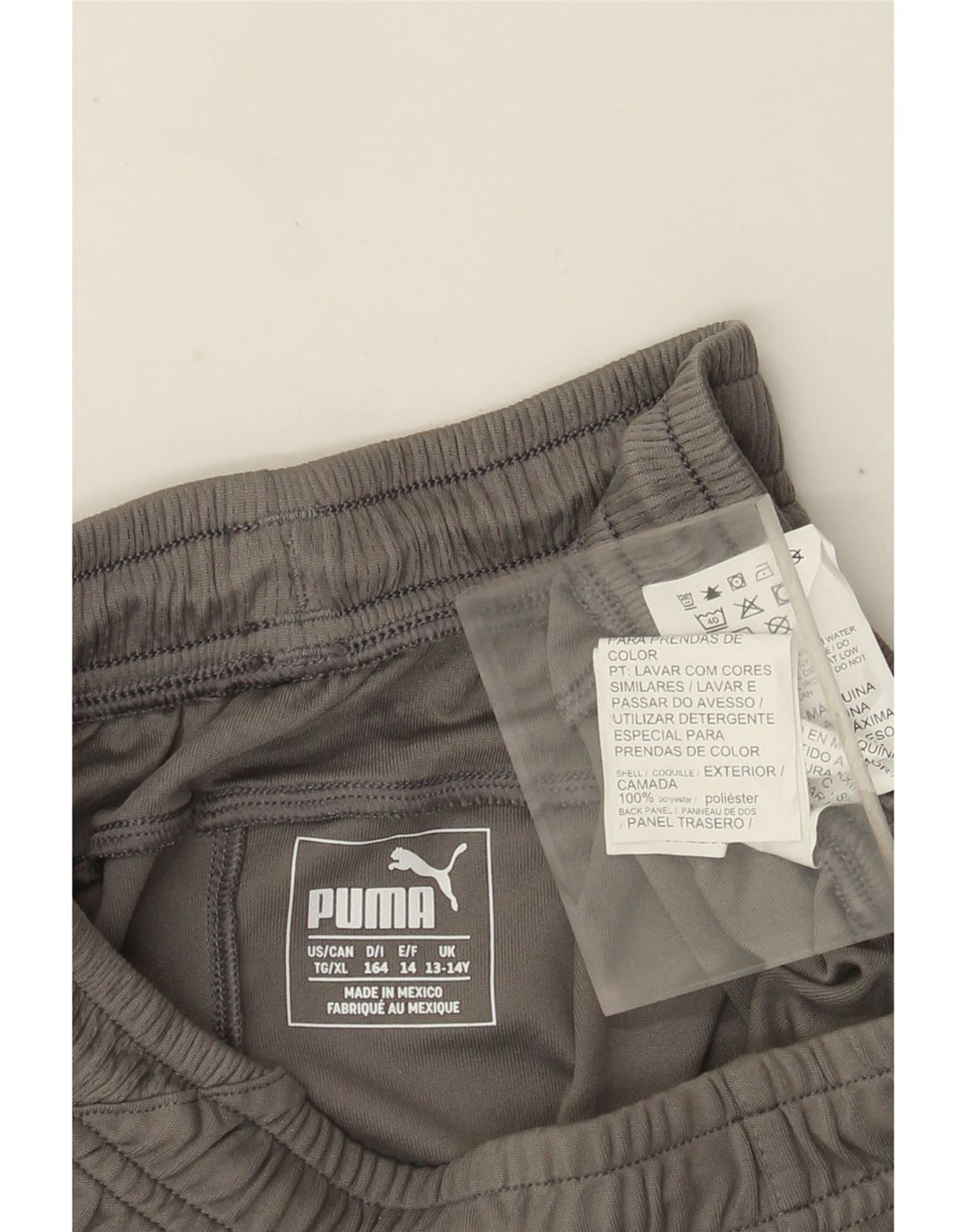 Puma Short de Sport Garçon 13-14 Ans Gris Colorblock Polyester