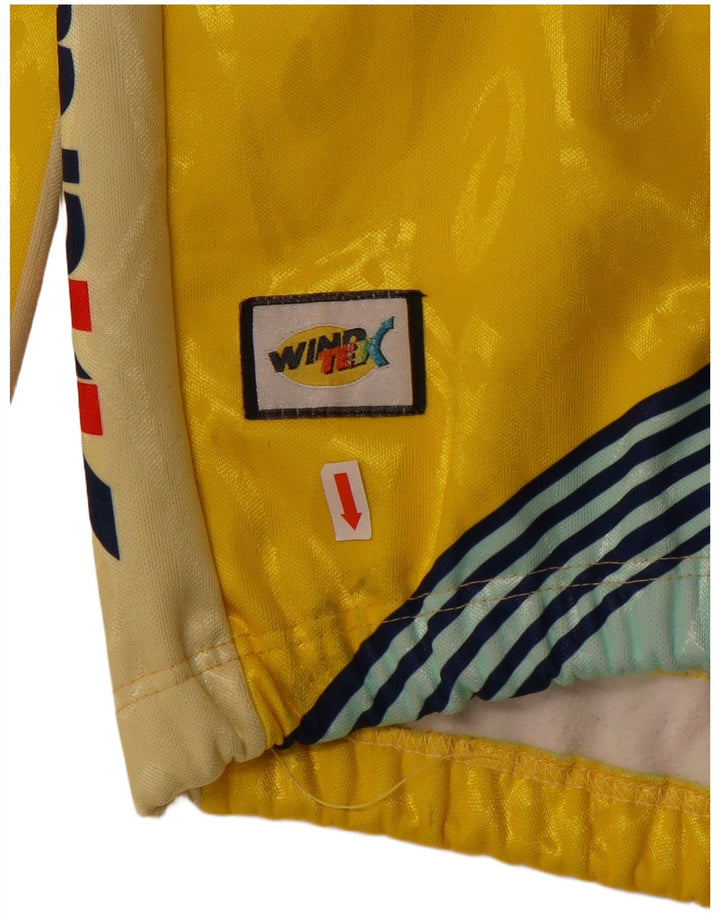 Asics Veste de survêtement graphique pour hommes, grand jaune, polyester color block