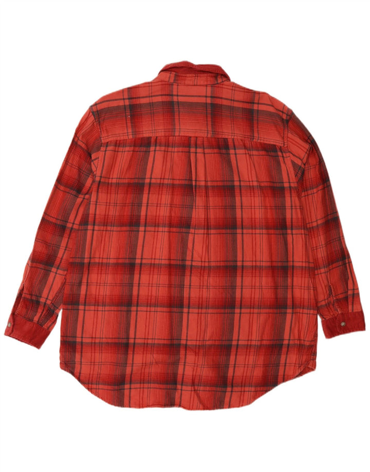 EDDIE BAUER Chemise en flanelle pour femme UK 16 Grand coton à carreaux rouges