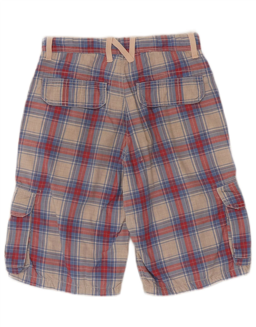 Napapijri Short Cargo Garçon 9-10 ans W24 Coton à Carreaux Multicolore