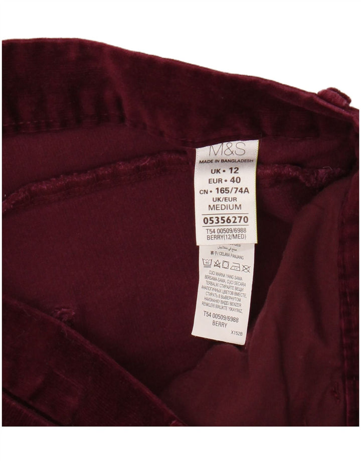 Marks & Spencer Pantalon décontracté pour femme UK 12 Medium W32 L30 Bordeaux