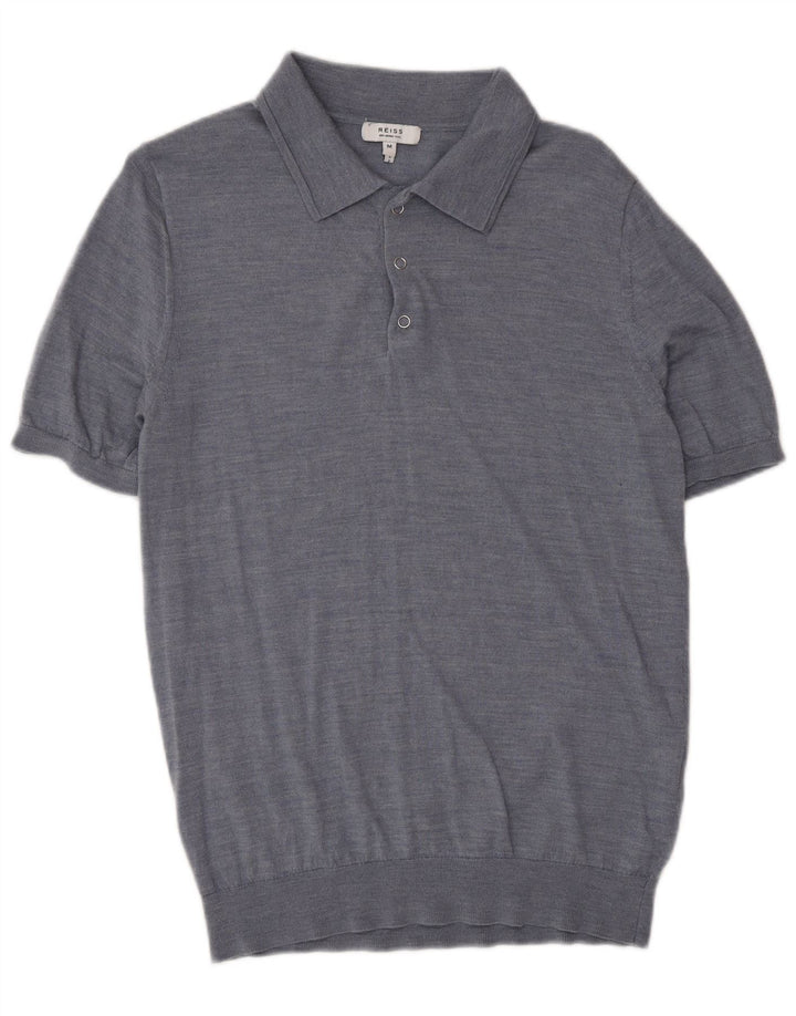 Reiss Polo Homme Bleu Moyen Laine