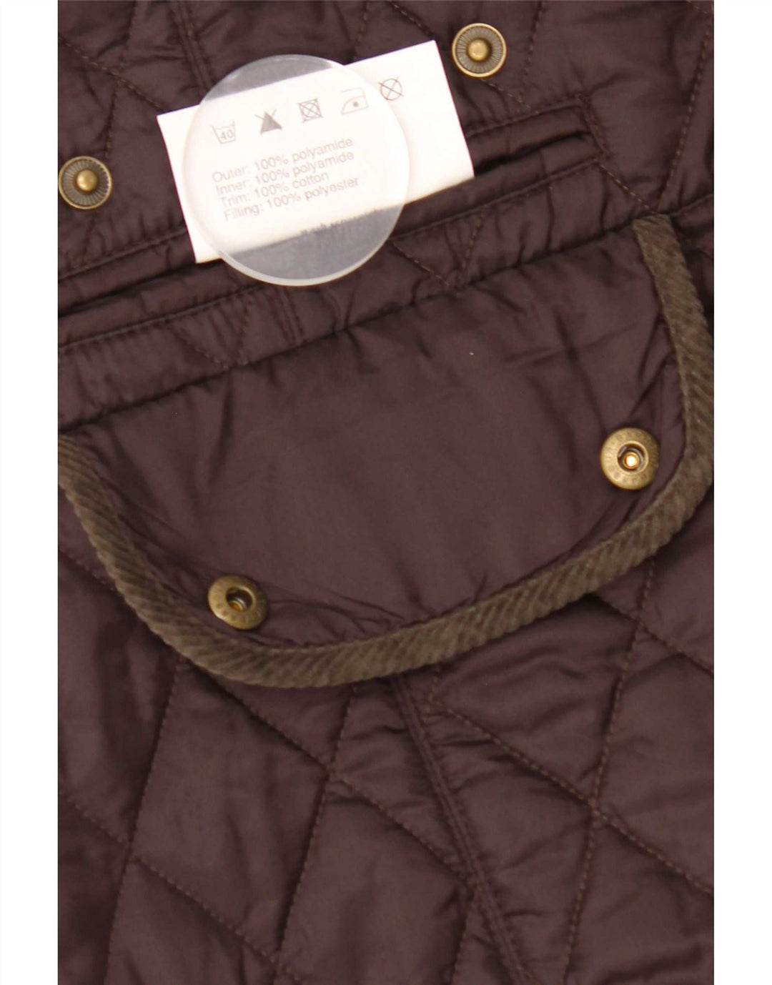Barbour Veste matelassée pour femme UK 12 Marron moyen Polyamide