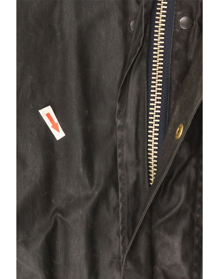 Barbour Manteau en coton ciré avec bordure pour homme UK 36 Petit Noir