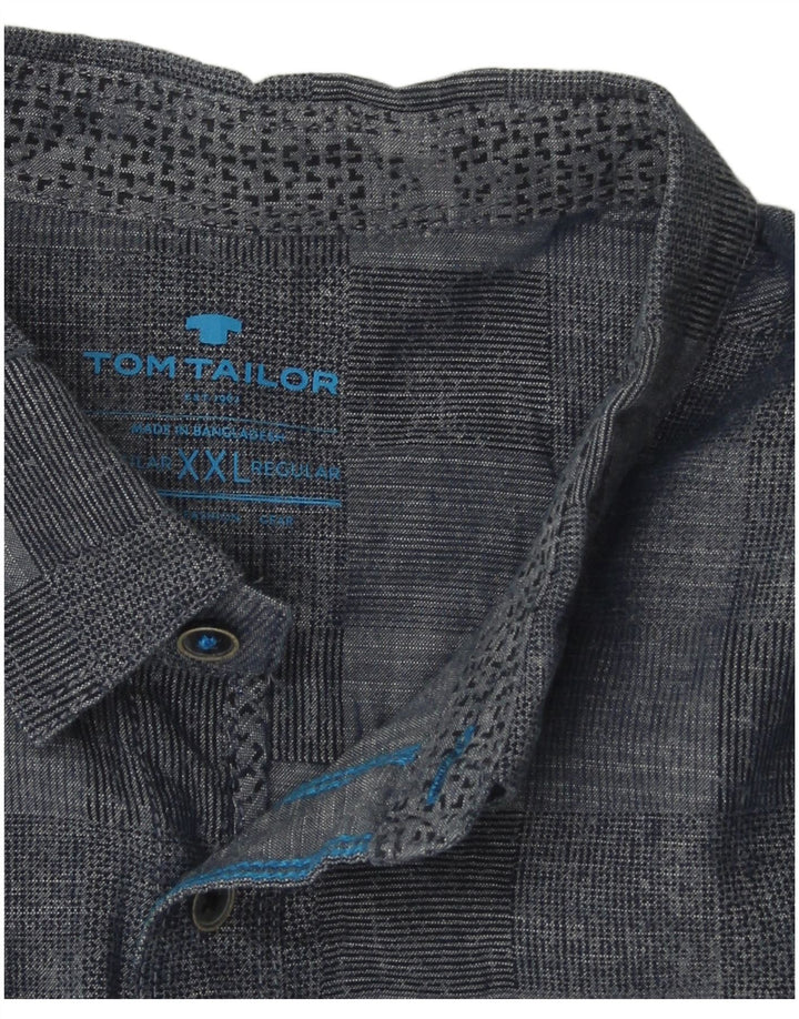 TOM TAILOR Chemise Homme 2XL Bleu Marine Géométrique
