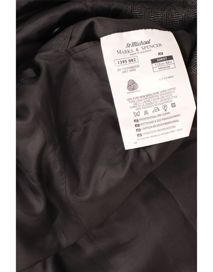 Marks & Spencer Veste blazer à 2 boutons pour homme UK 44 XL en laine à fines rayures gris