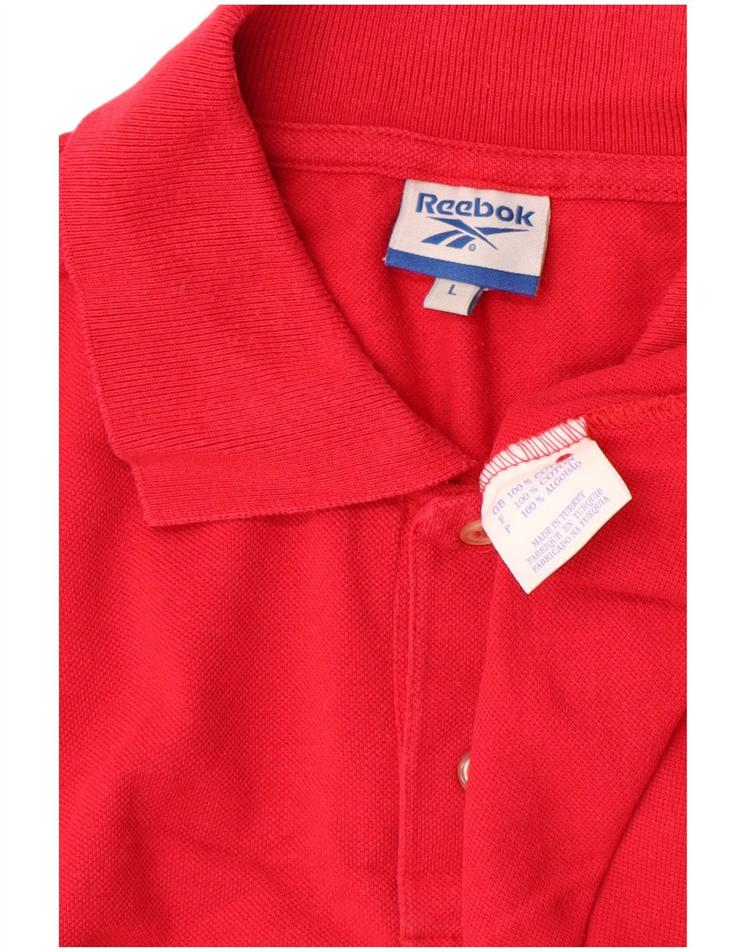 Reebok Polo Homme Large Rouge Coton