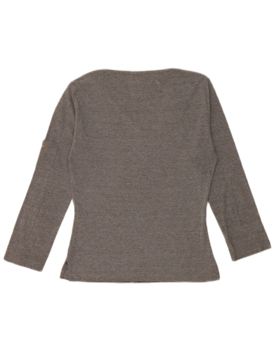 Guess Femmes Crop Top Manches Longues UK 12 Gris Moyen Coton