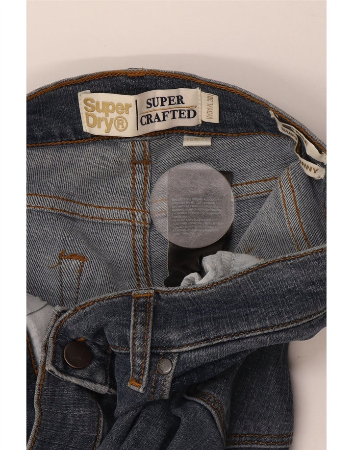 SUPERDRY Jean super skinny taille moyenne W31 L30 bleu marine en coton pour femme