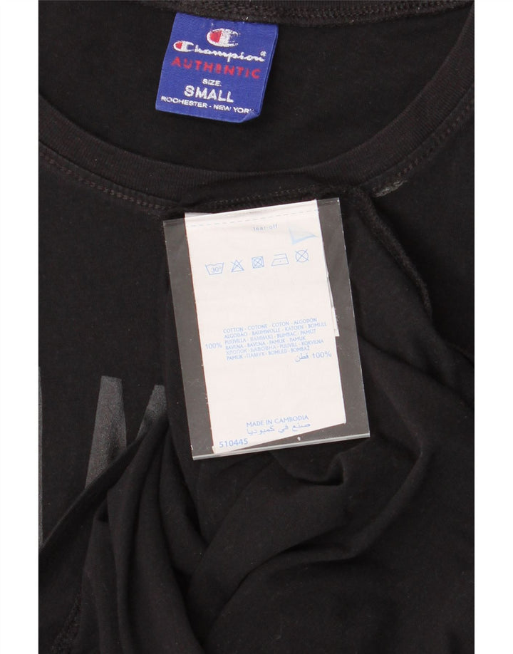 CHAMPION Mens Graphic T-Shirt Top Small Black Cotton Vintage Champion and Second-Hand Champion from Messina Hembry 