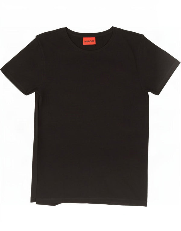 Hugo Boss Hommes T-Shirt Top Petit Noir Coton