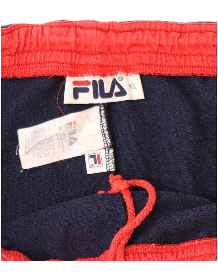 FILA Short de Sport Homme XL Bleu Marine Coton