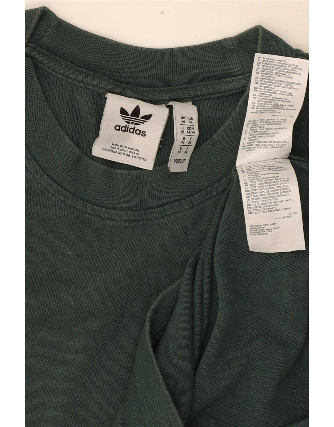 Adidas T-Shirt Homme Vert Moyen Coton