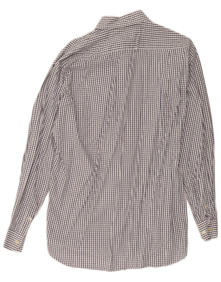 Ungaro Chemise Homme Taille 39 15 1/2 Carreau Blanc Moyen