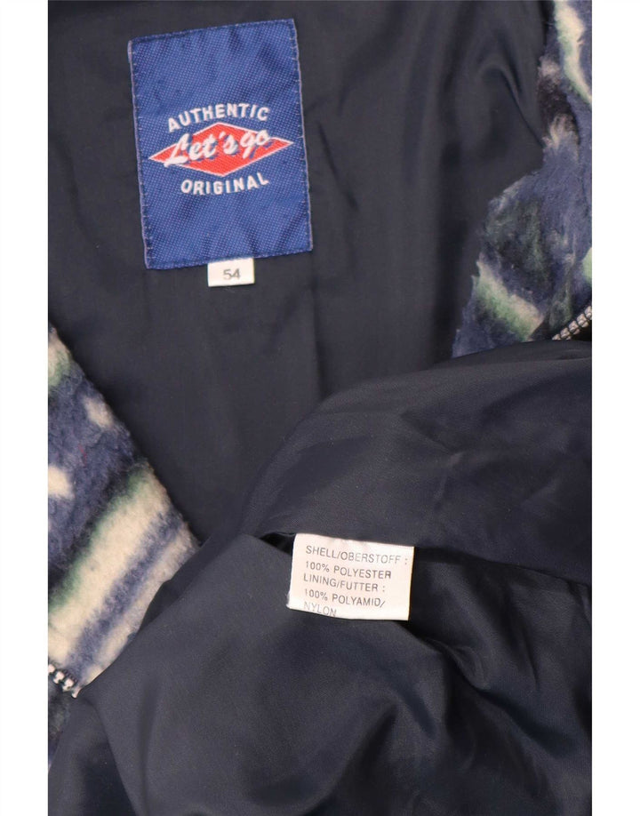 Veste polaire homme authentique IT 54 2XL Bleu Géométrique Polyester