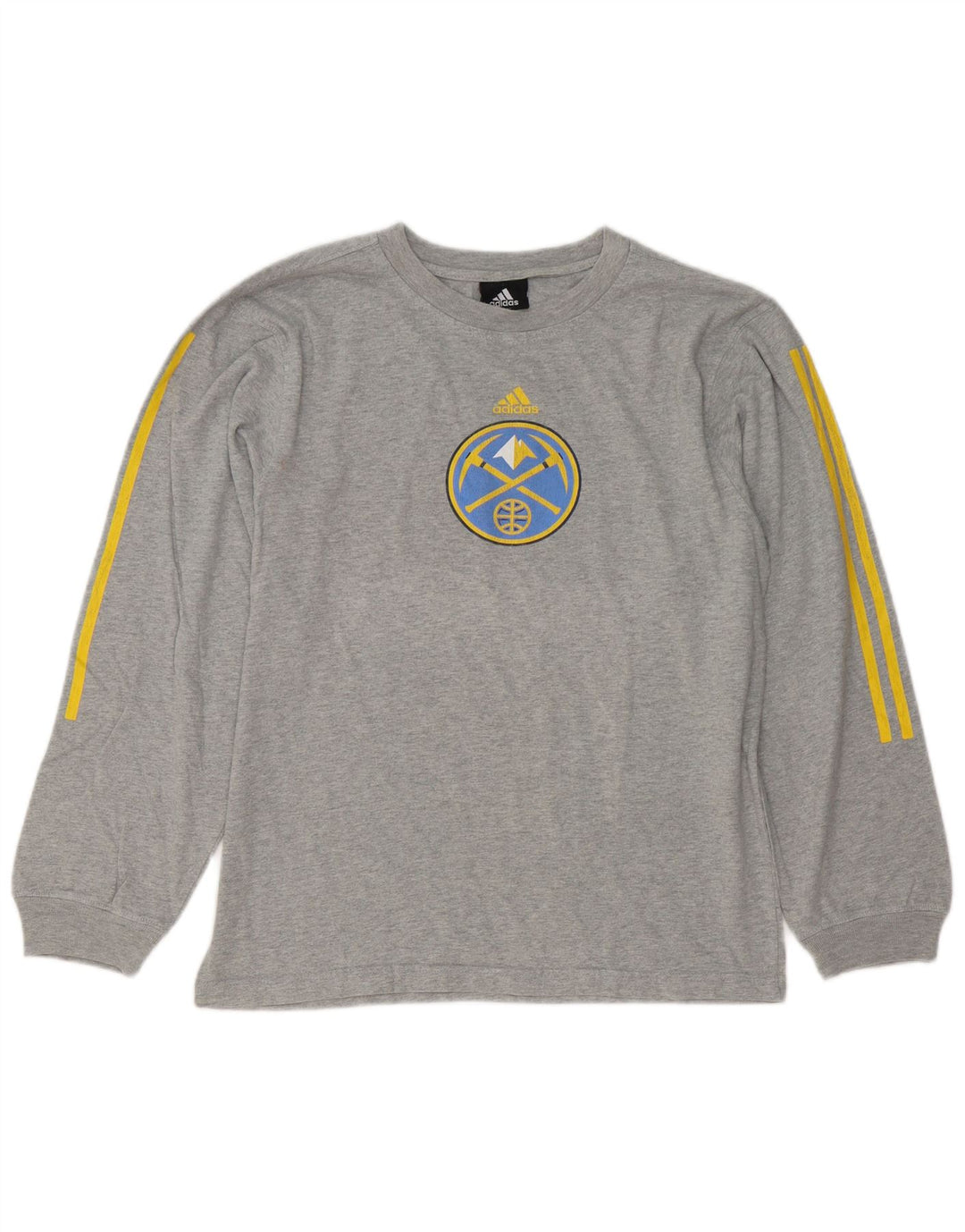 Adidas Denver Nuggets Graphic Haut à manches longues pour homme Gris moyen moucheté